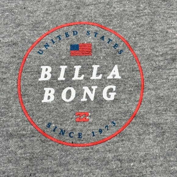 Billabong T-Shirt Mens Medium or Large Gray USA Flag Surf Short Sleeve Graphic - Picture 4 of 15